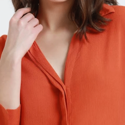 Woman Oversized Solid Long Sleeve Shirt