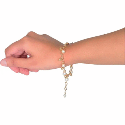 Chain Bracelet with White Freshwater Pearl